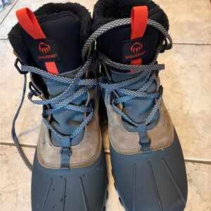 Wolverine Black and Gray Leather Boots